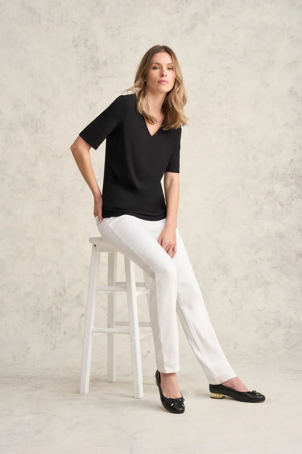 V-Neck Tee - Black - Image 3