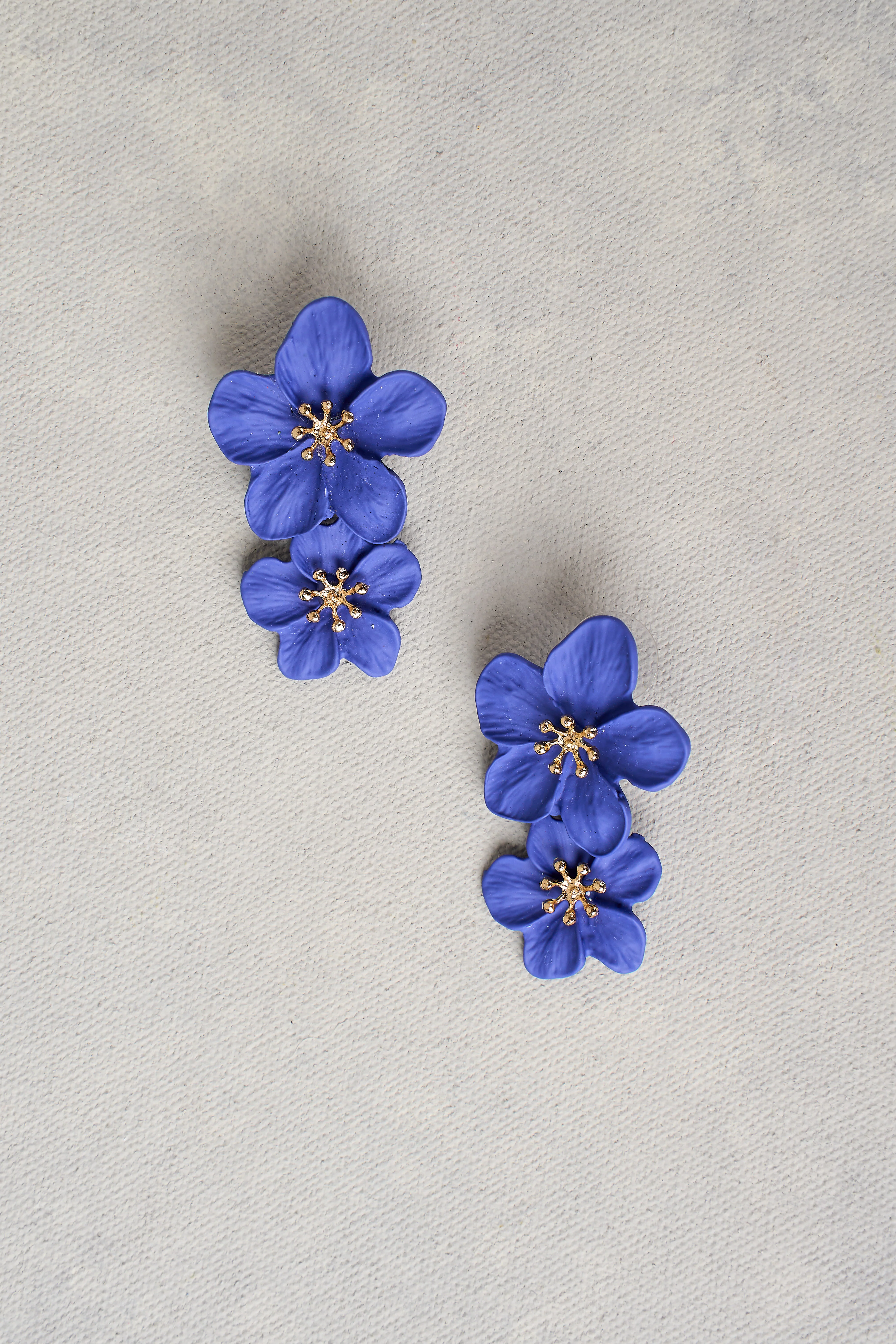 Blue Floral Earrings - Image 3
