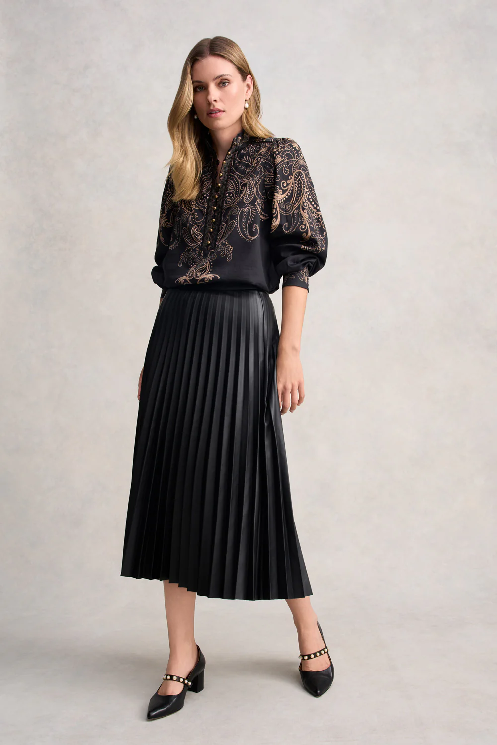 Border Print Blouse - Paisley Border Print - Image 5