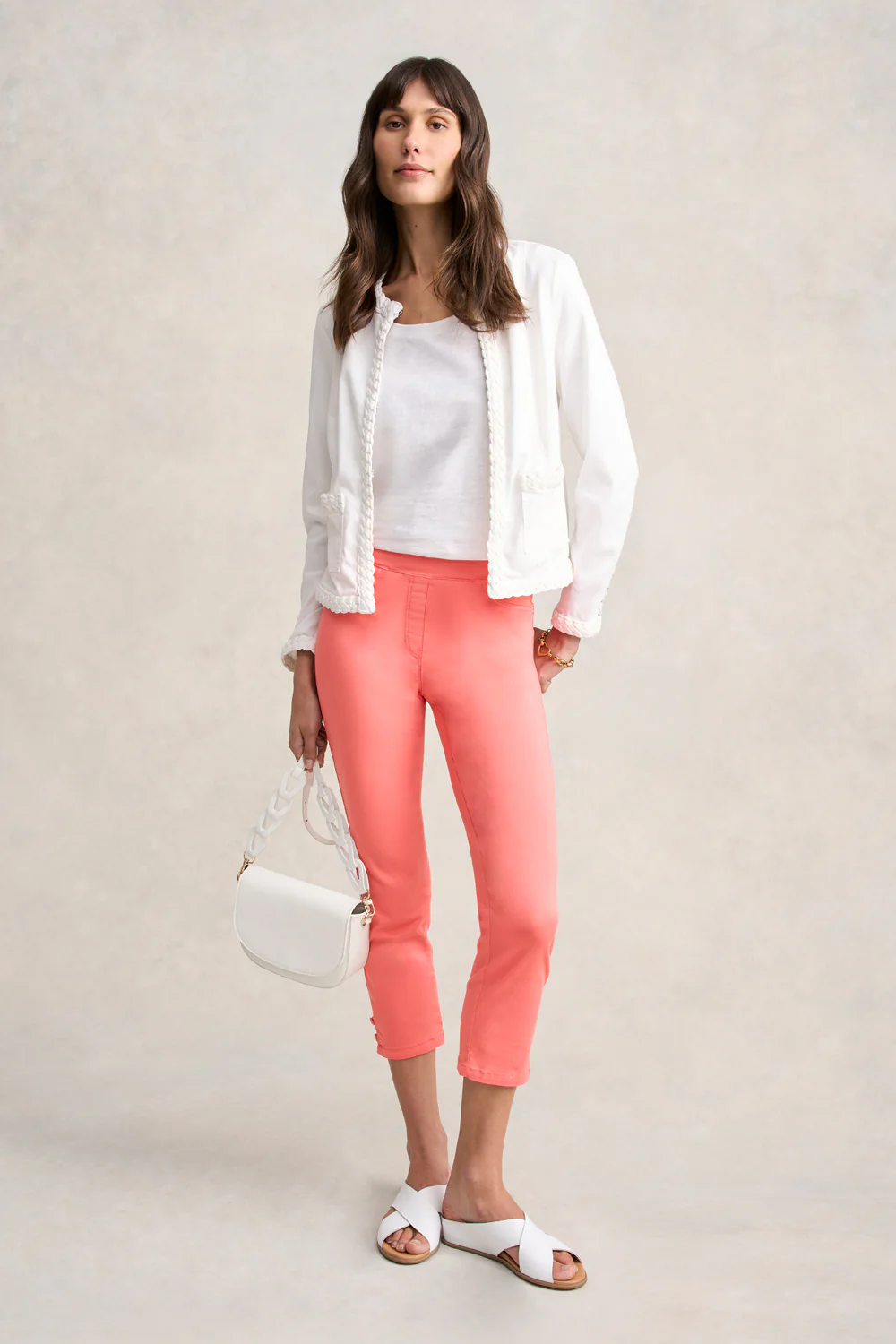 Bengajean® 3/4 Button Detail - Bright Coral - Image 6