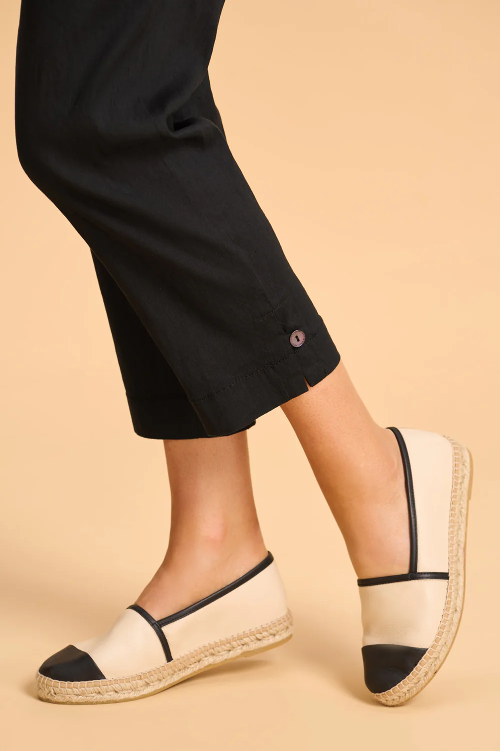 Tab Detail Tapered Pant - Black - Image 6